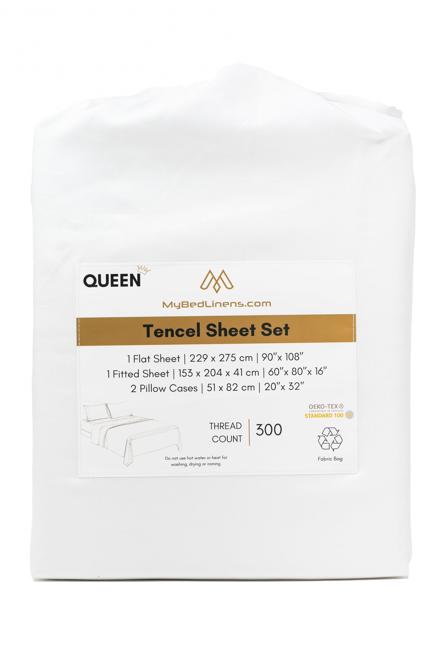 TENCEL™ 300 TC Bed Sheet Sets – Vegan Silk, Hypoallergenic, Sustainably Made Sheets