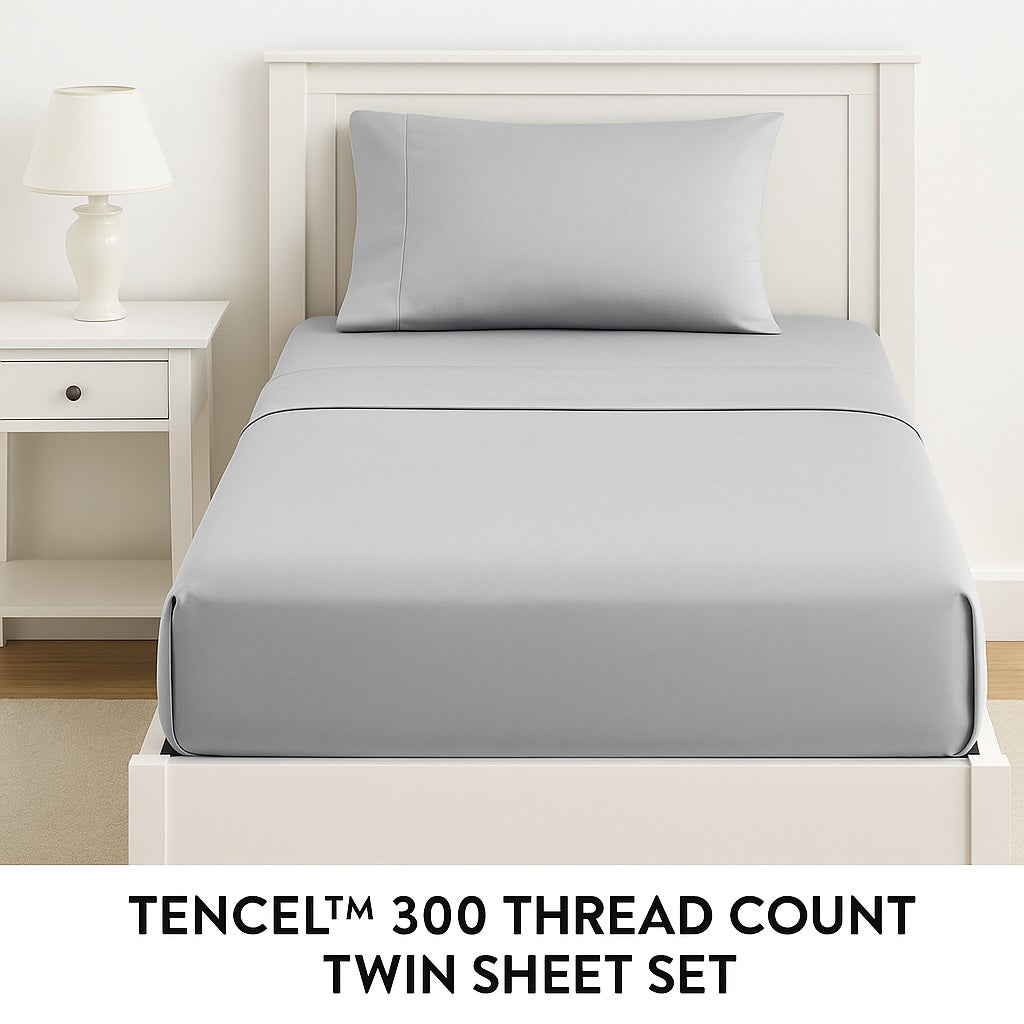 TENCEL™ 300 TC Bed Sheet Sets – Vegan Silk, Hypoallergenic, Sustainably Made Sheets