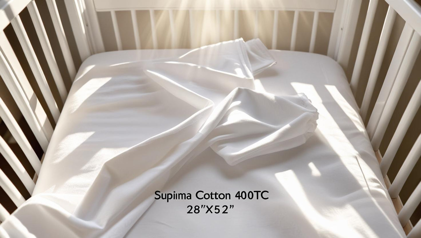 600 Thread Count Supima® Cotton Crib Sheets – White, Ultra-Soft, Hypoallergenic, Breathable, Standard Crib Size